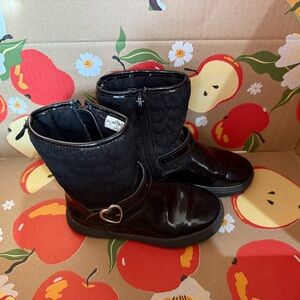 Carter's Black Kids Boots with Heart Accent